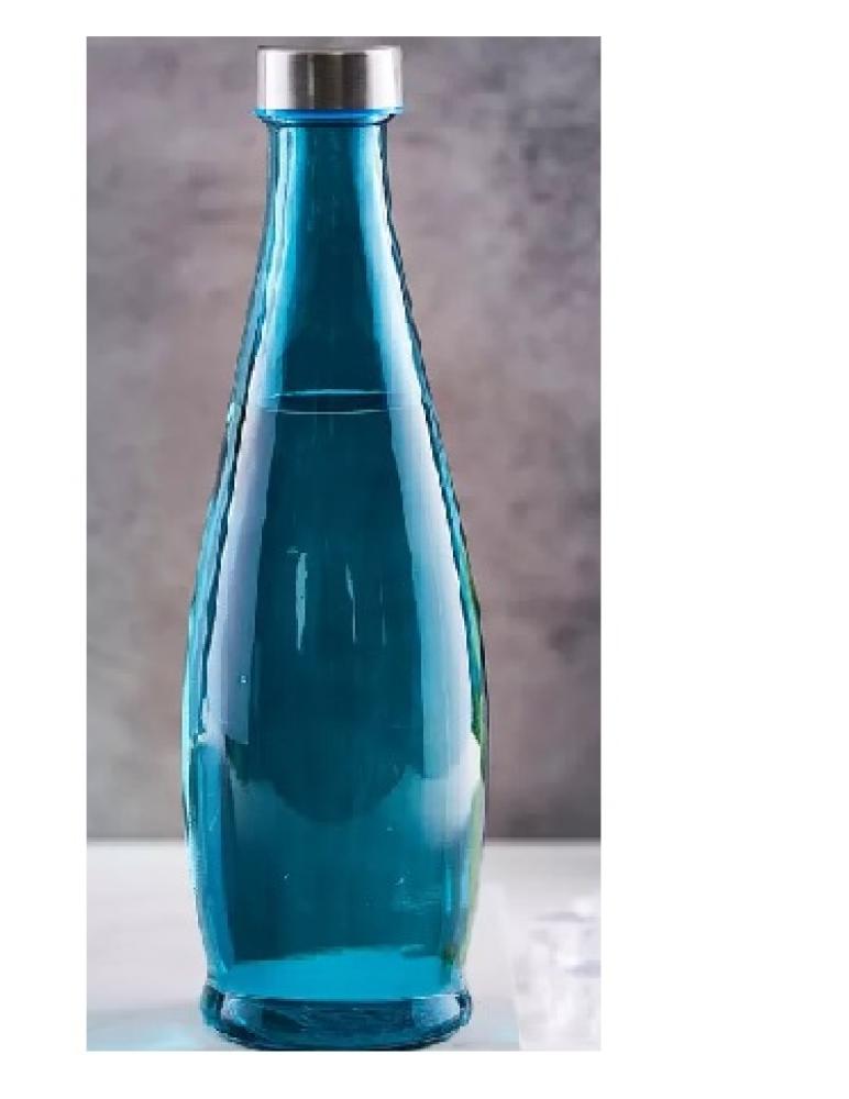 قارورة ماء زجاج  بغطاء - حجم 1 لتر