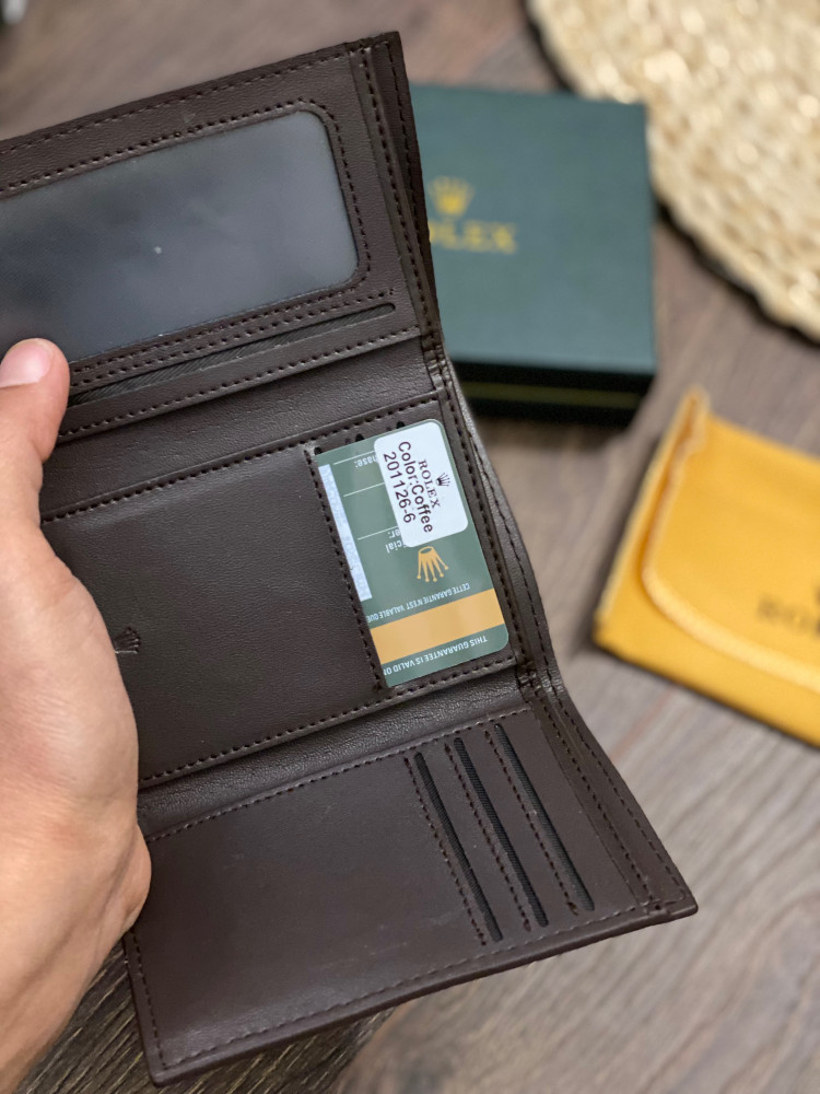 Rolex wallet high quality brown