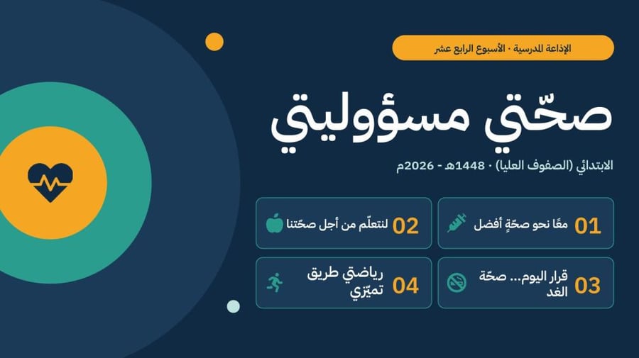 إذاعة الأسبوع الرابع عشر «صحتي مسؤوليتي» – الصفوف العليا
