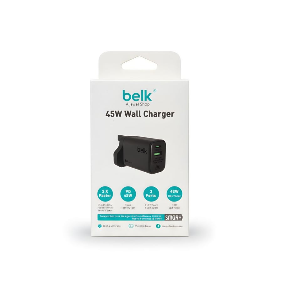 شاحن جداري 45 واط منفذين USB-A و USB-C بيلك Model BL-H8