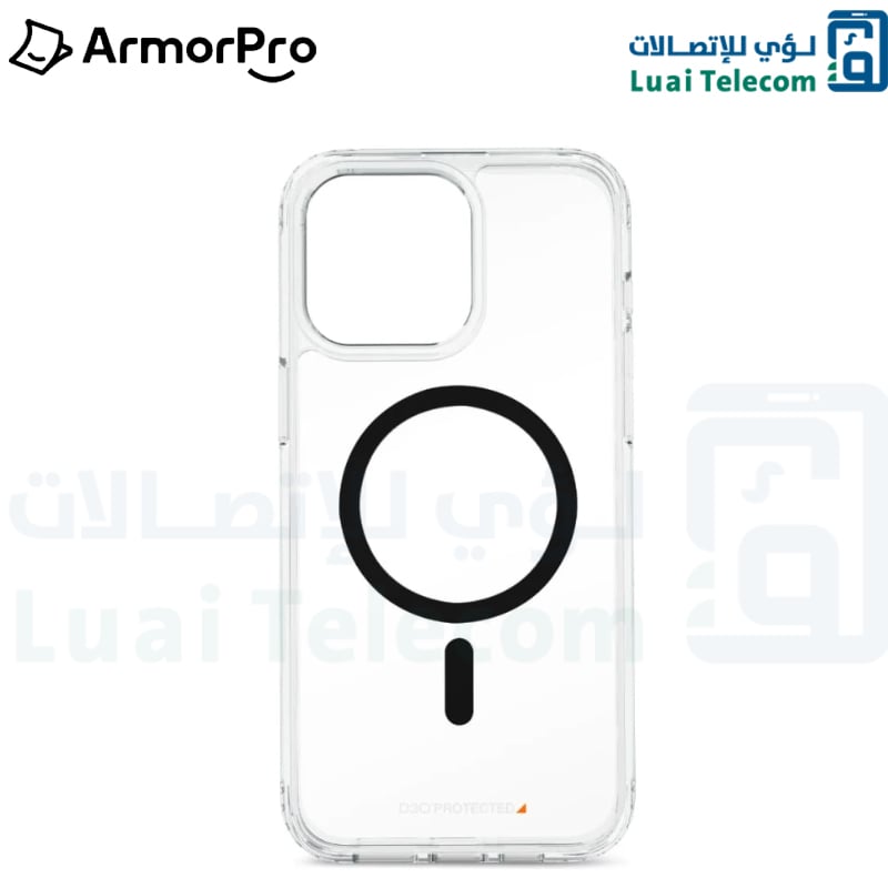 ارمور برو كفر حماية ماج سيف D3O شفاف للايفون 15 برو ماكس - اسود ArmorP
