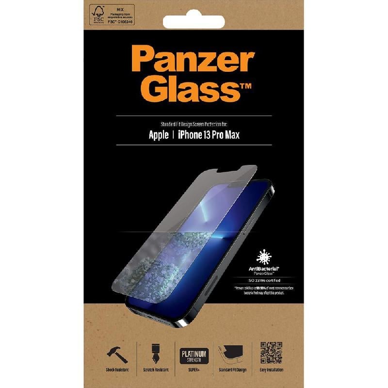 Panzer Glass Fit standard antibacterial screen protector for iPhone 13 Pro Max