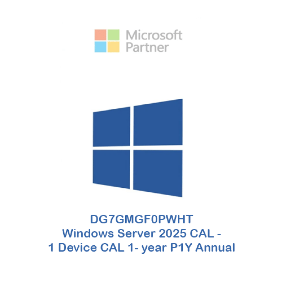 DG7GMGF0PWHT Windows Server 2025 CAL - 1 Device CAL - 1 year P1Y Annual