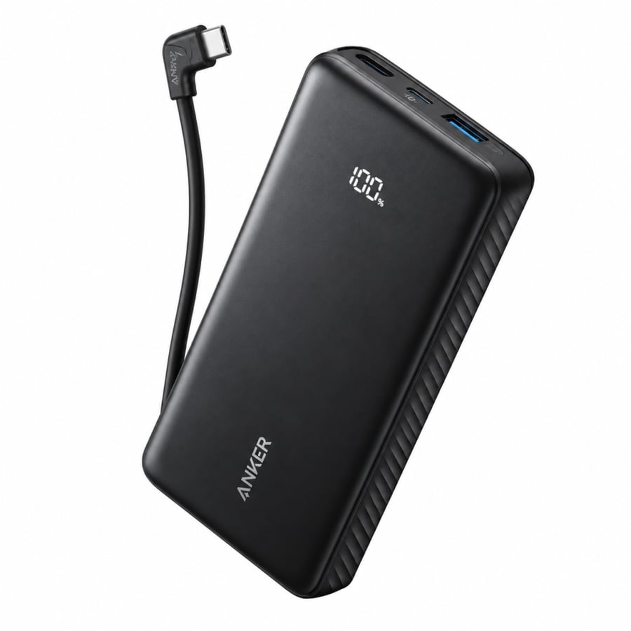 بطارية باور بنك Anker Zolo سعة 20000mAh بكابل USB-C مدمج