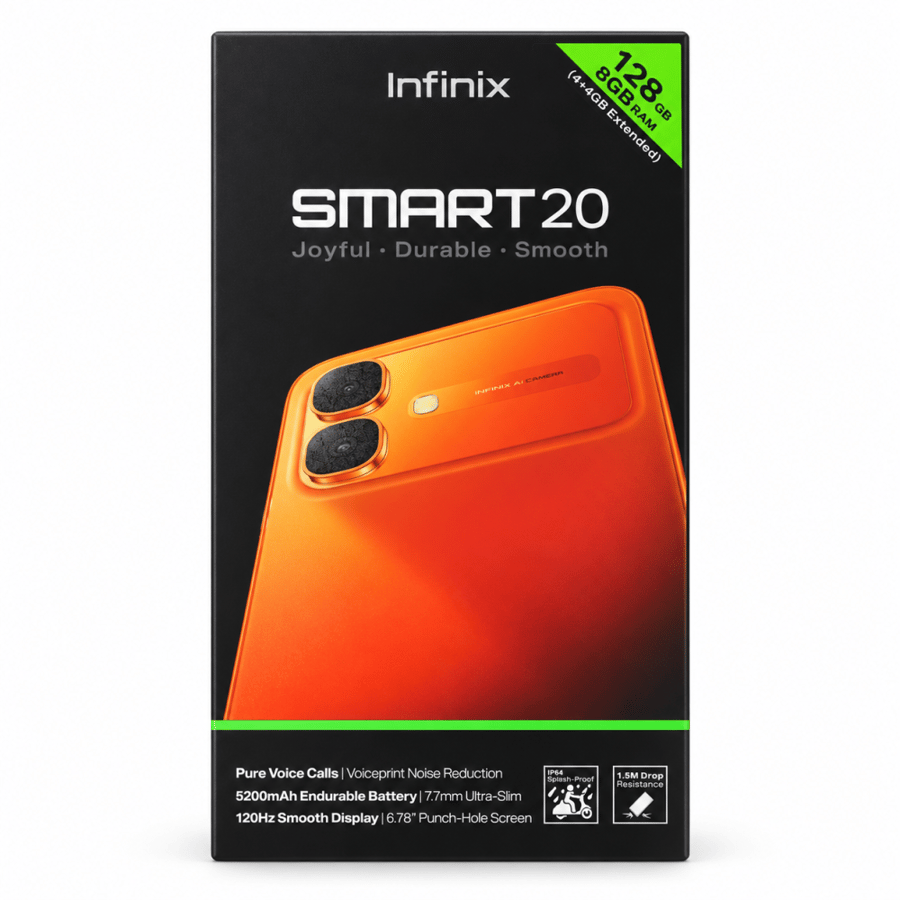 إنفينيكس SMART 20 – سعة ١٢٨ جيجا | رام ٤ جيجا + ٤ جيجا ممتدة
