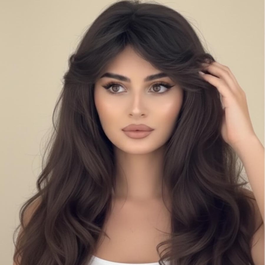 باروكة شعر طبيعي طول ٢٦ انش استرت الجذور اماميه