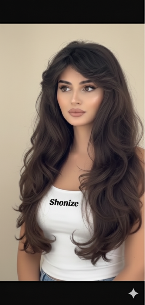 باروكة شعر طبيعي طول ٢٦ انش استرت الجذور اماميه