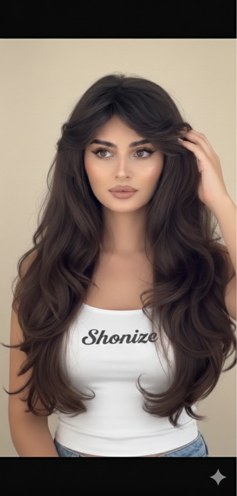 باروكة شعر طبيعي طول ٢٦ انش استرت الجذور اماميه