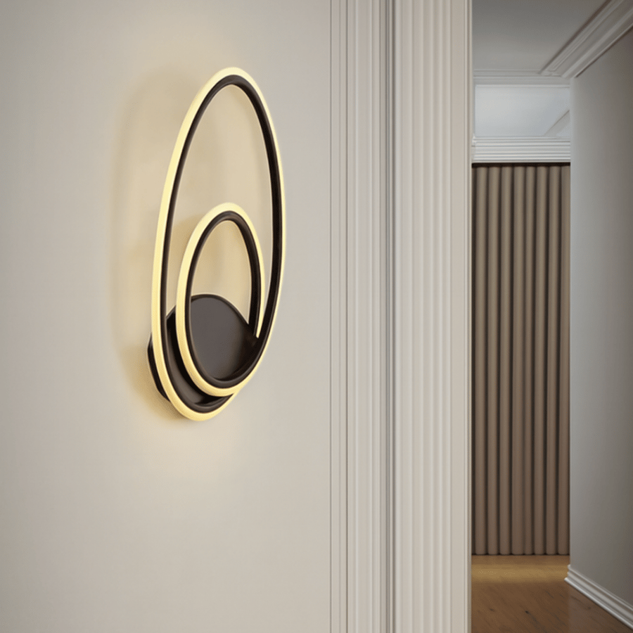 صباح حائط LED بيضاوي مزدوج اسود