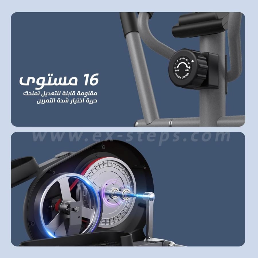 B-E07 stationary exercise bike from Mirash – 8 levels | Magnetic resistance | LCD screen | Weight 120 kg | App support