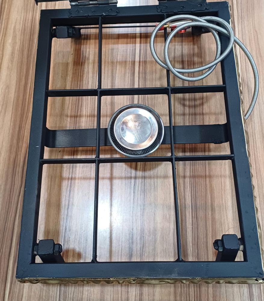 موقد غاز حديدي مفرد قابل للطي للطهي والتسخين مقاس 40*30*10 مع جراب