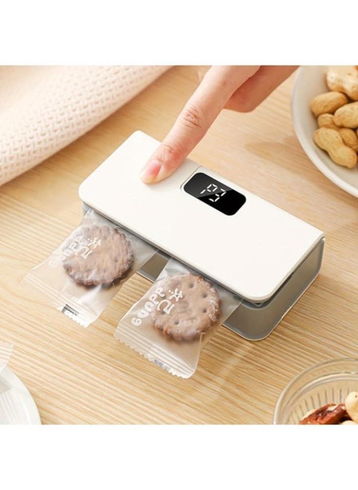 آلة ختم الأكياس الحرارية المحمولة القابلة لإعادة الشحن (Mini Bag Sealer) والمزودة بـ 6 مستويات للحرارة وشاشة LED وعملية جذب مغناطيسي