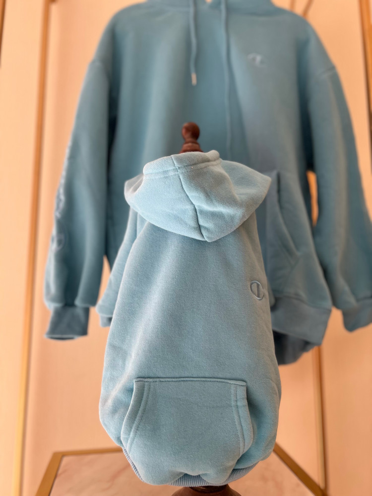 blue hoodie