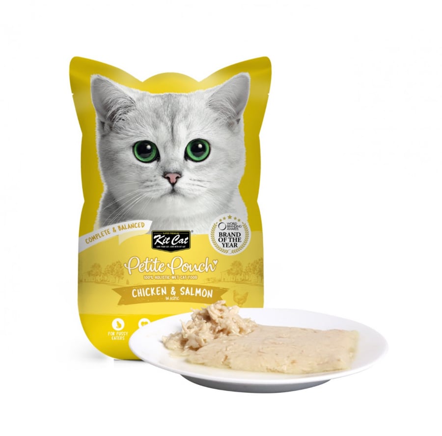 أظرف بتيت باوتش بالدجاج والسالمون 70 غ من شركة KitCat