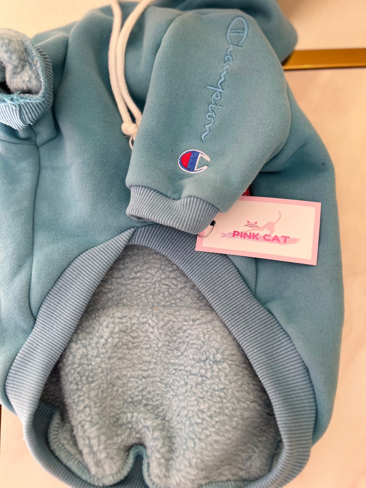 blue hoodie