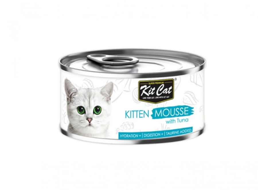 معلبات مهروس سمك التونا للقطط الصغيرة 80غ من شركة KitCat