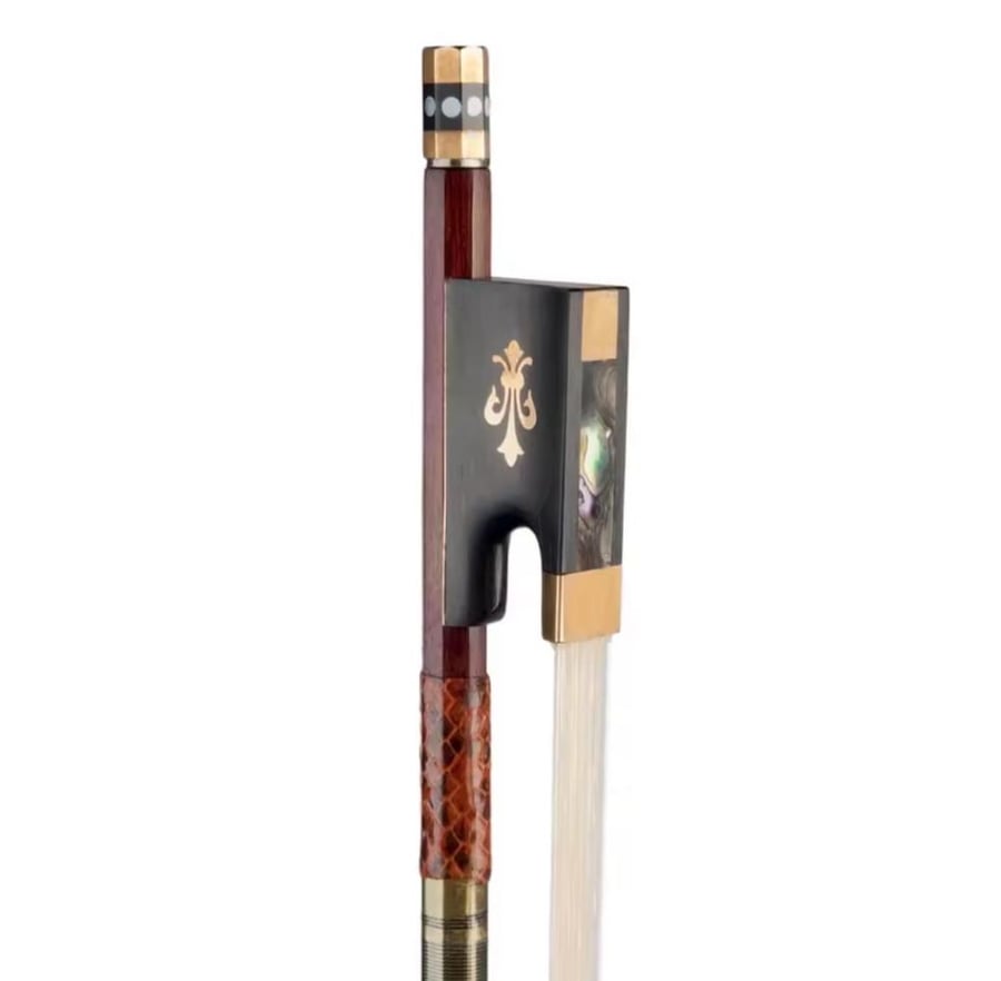 An elegant bow-shaped piece made of Pernambuco wood