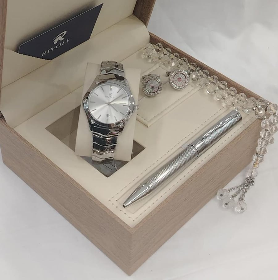 Men's set ⚡ Steel watch, plain. Rolex design