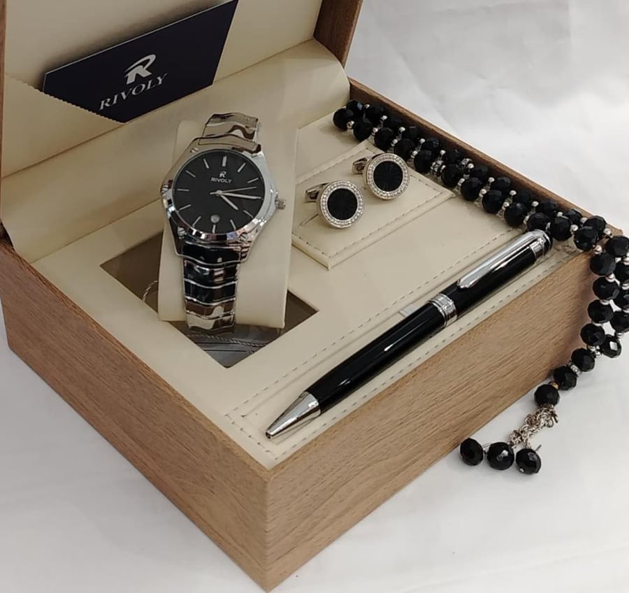 Men's set ⚡ Steel watch, plain. Rolex design