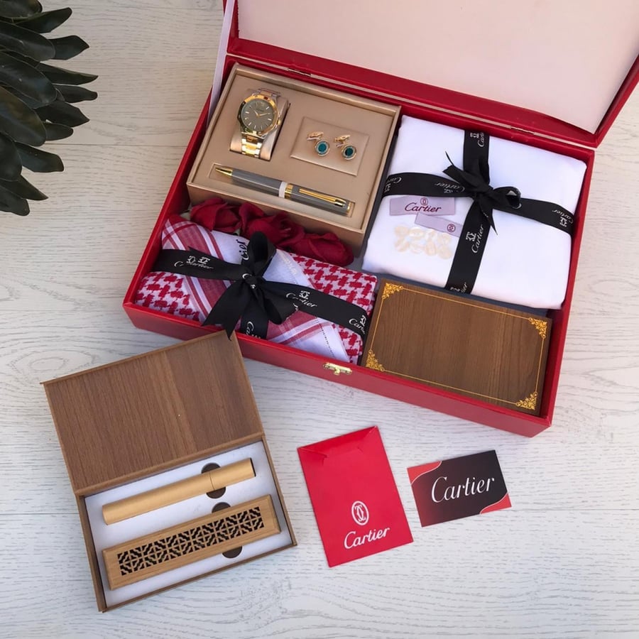 Luxury gift, men's set, Cartier fabric, summer