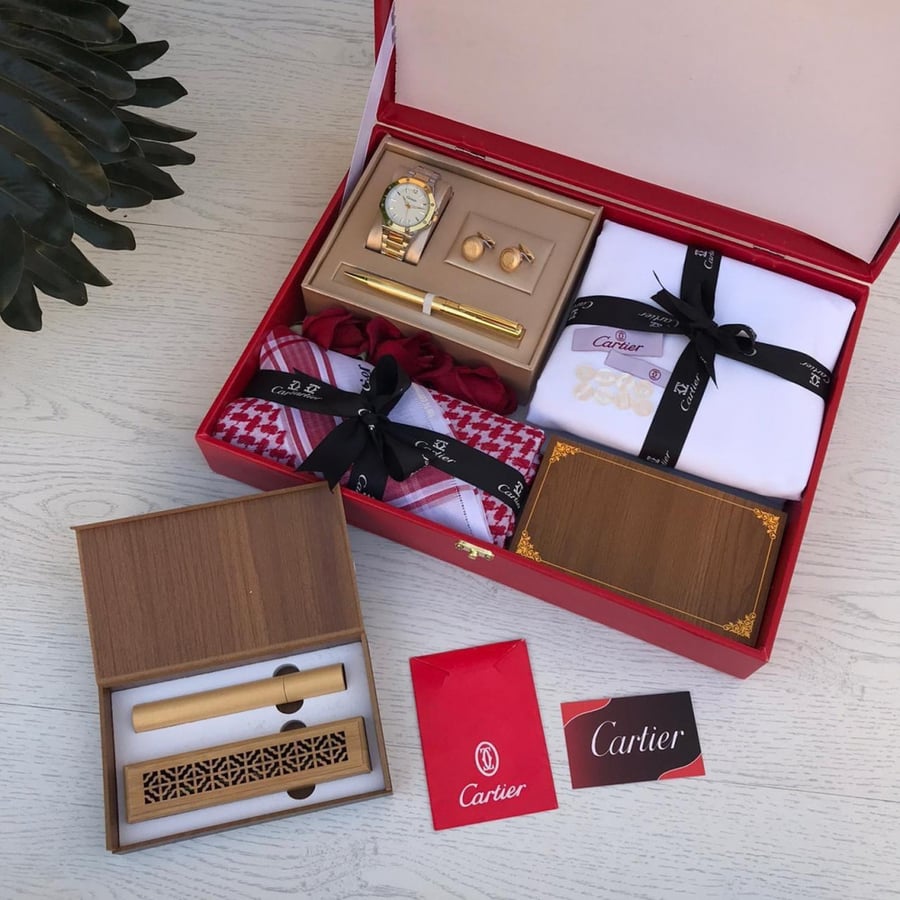 Luxury gift, men's set, Cartier fabric, summer