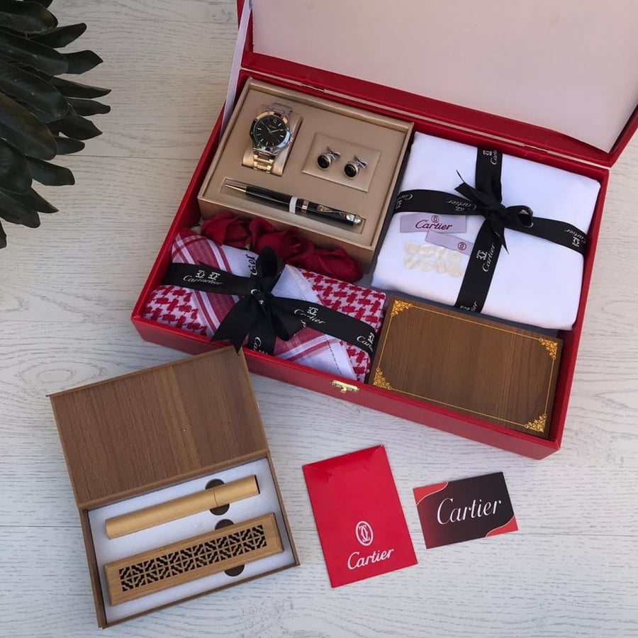 Luxury gift, men's set, Cartier fabric, summer