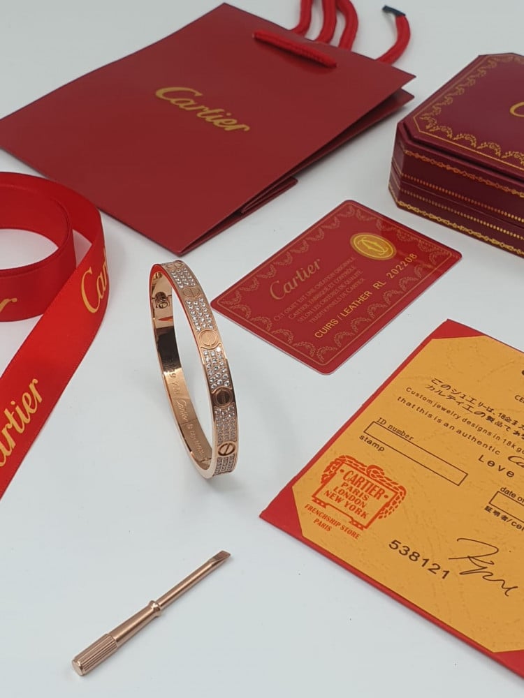 Cartier bracelet from the Love collection with all accessories