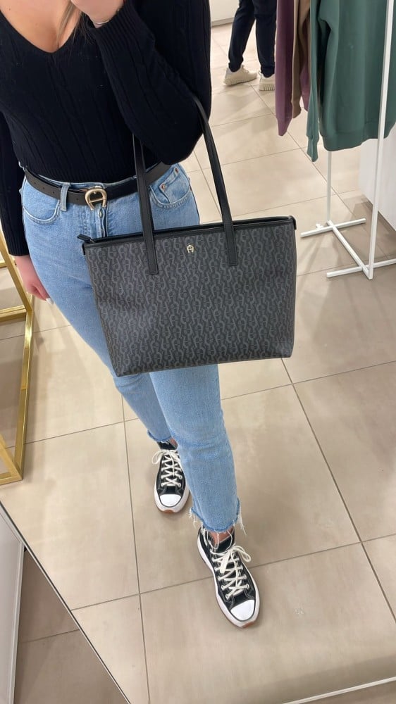 Aigner Ilona Black Tote Bag