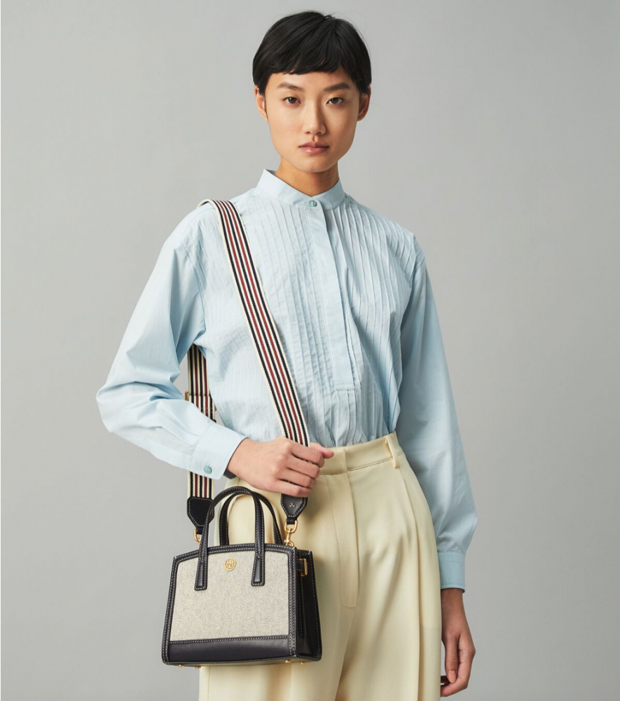 Tory Burch WALKER CANVAS MICRO SATCHEL