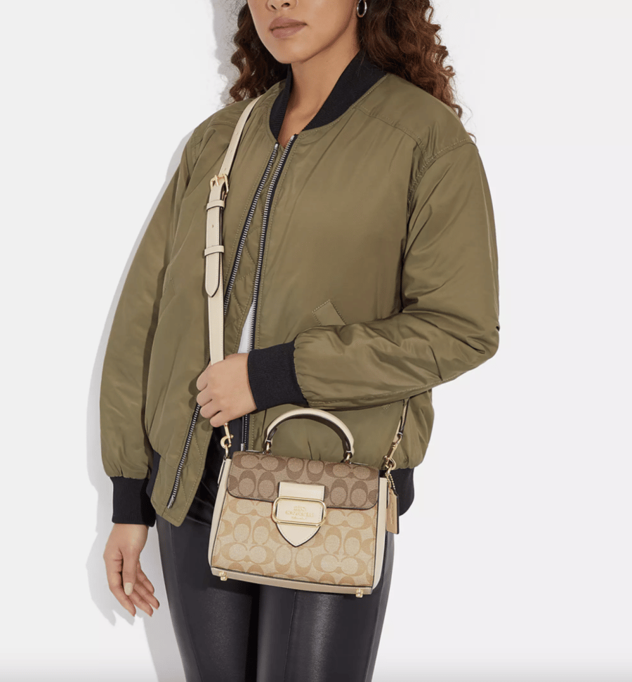 Coach Morgan Top Handle Satchel In Blocked Signature Canvas