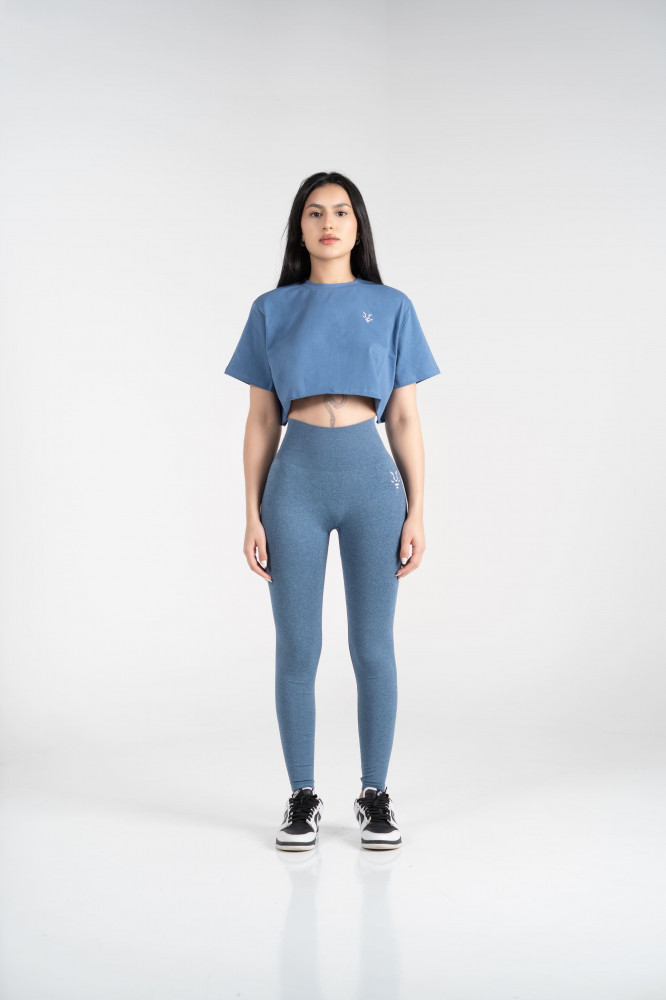 Blue crop T-shirt