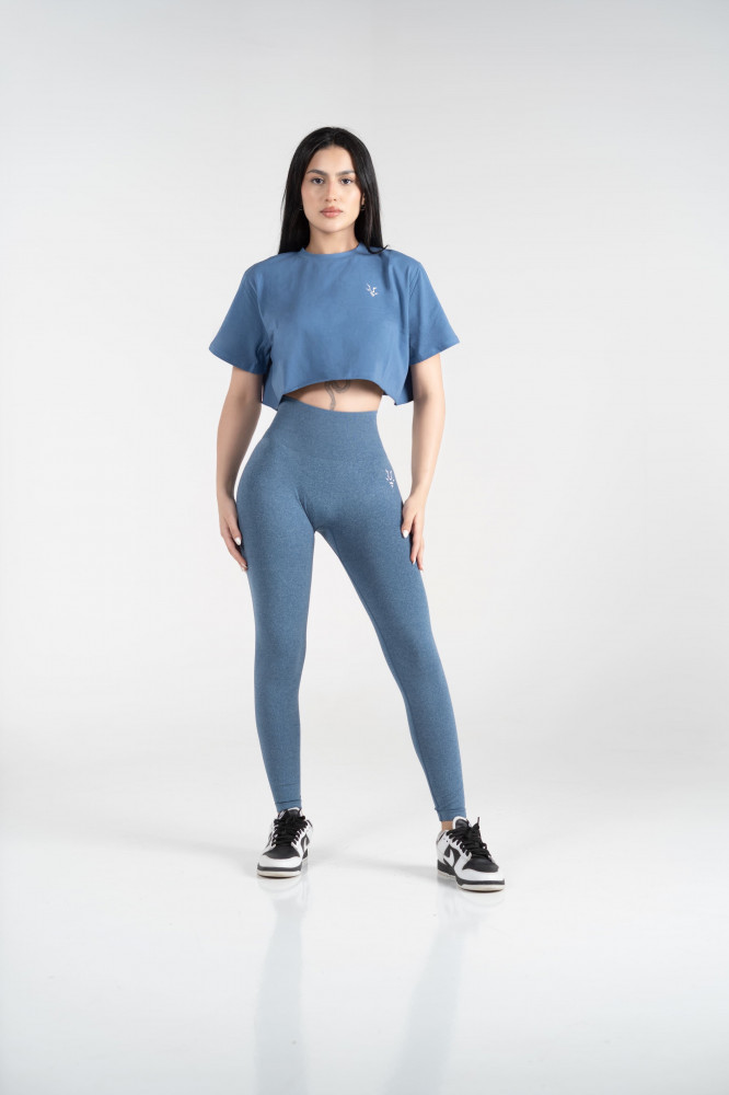 Blue crop T-shirt