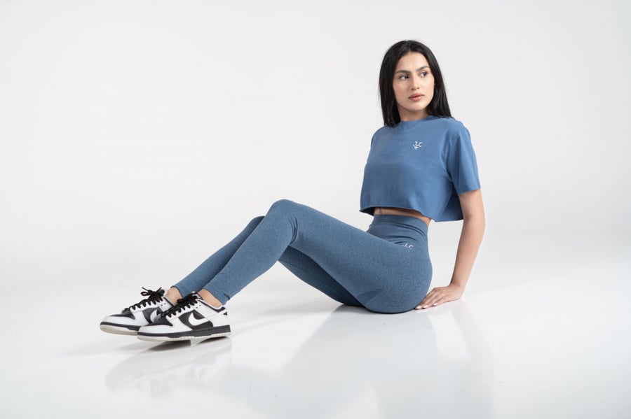 Blue crop T-shirt