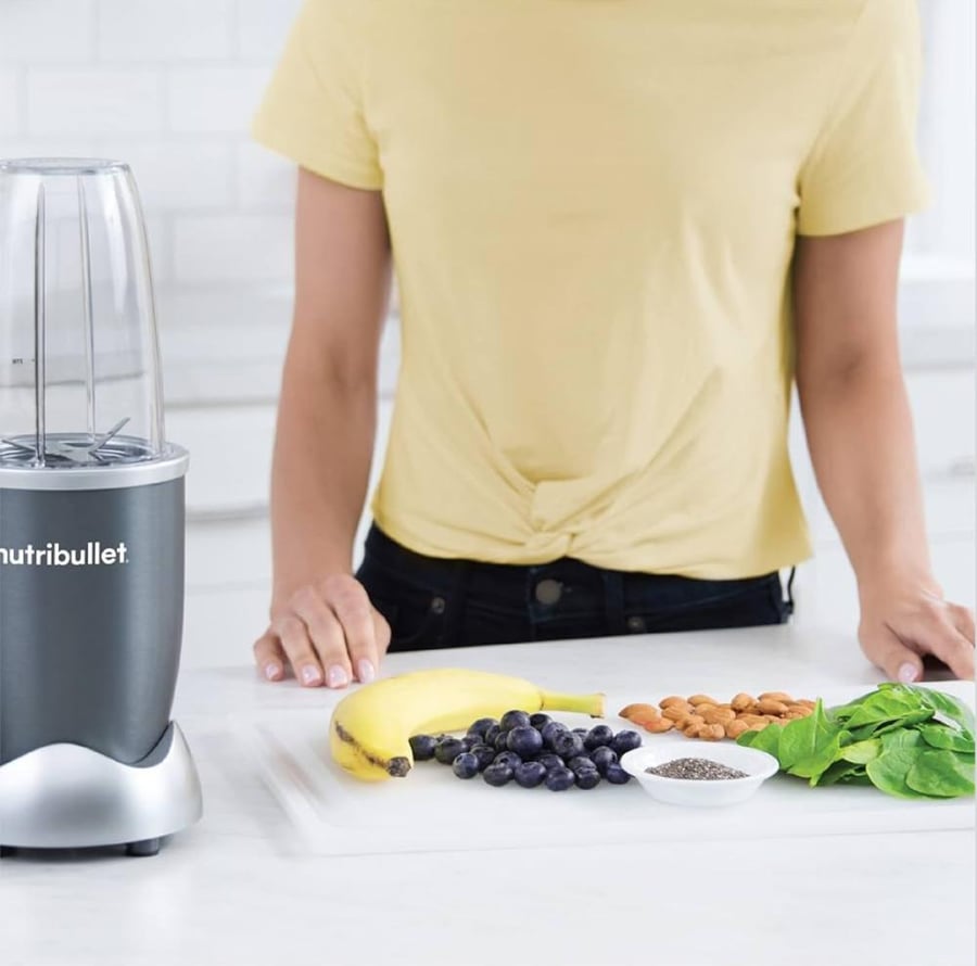 NutriBullet Grey Countertop Blender 600 Watt - NBR-0612 Premium Quality 6-Piece High-Speed Blender/Mixer System, Gray
