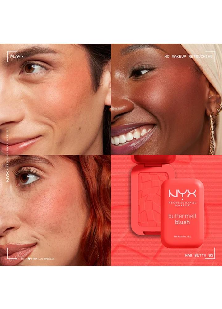 احمر خدود NYXمن Buttermelt Blush, Powder Blush, Up To 12 H Wear, Fade & Transfer Resistant, My Butta Half