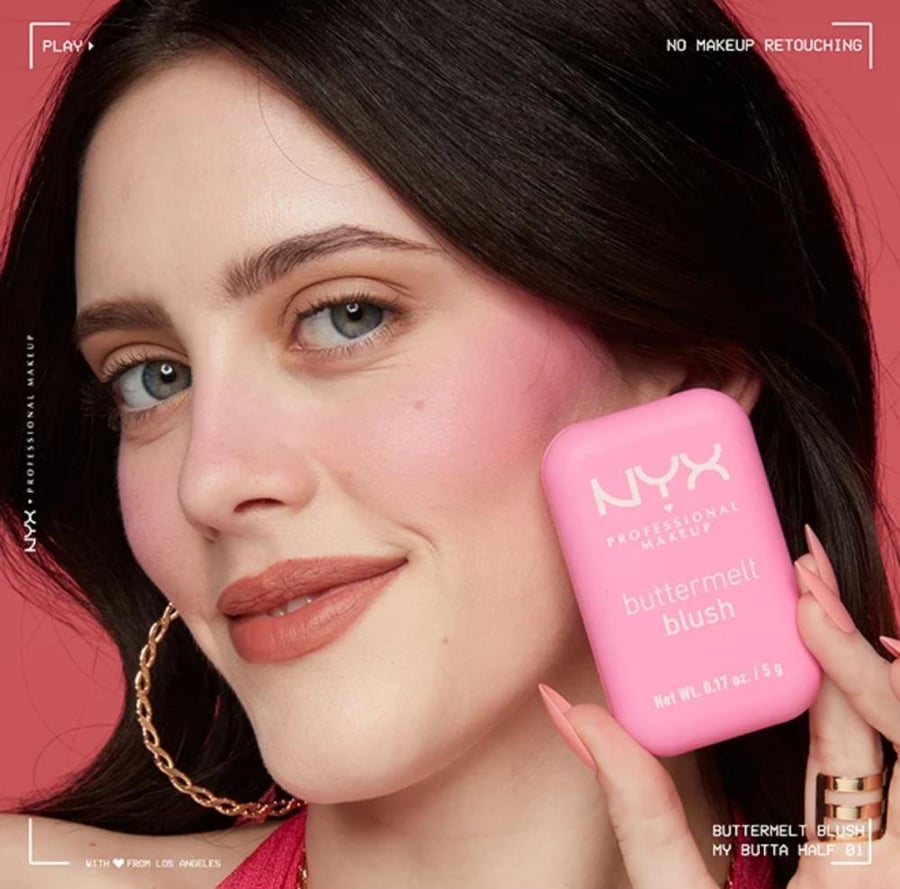 احمر خدود NYXمن Buttermelt Blush, Powder Blush, Up To 12 H Wear, Fade & Transfer Resistant, My Butta Half