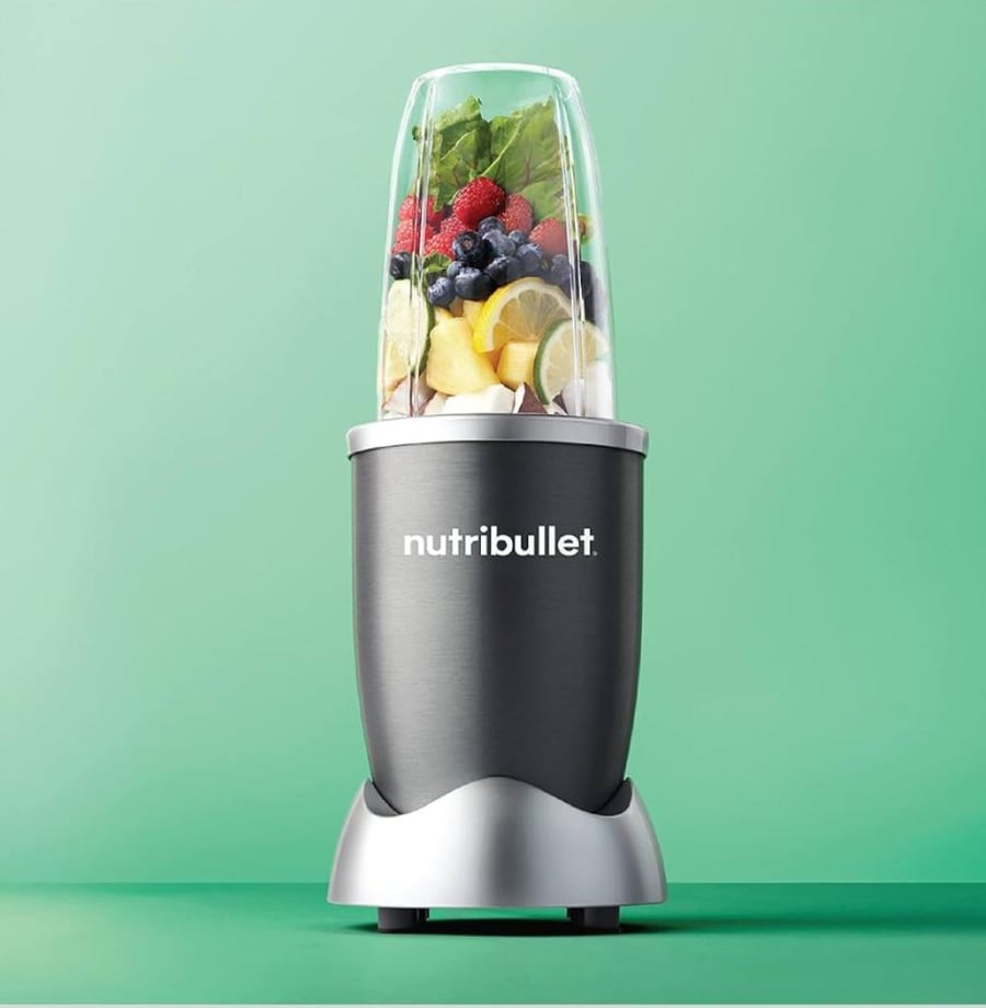 NutriBullet Grey Countertop Blender 600 Watt - NBR-0612 Premium Quality 6-Piece High-Speed Blender/Mixer System, Gray