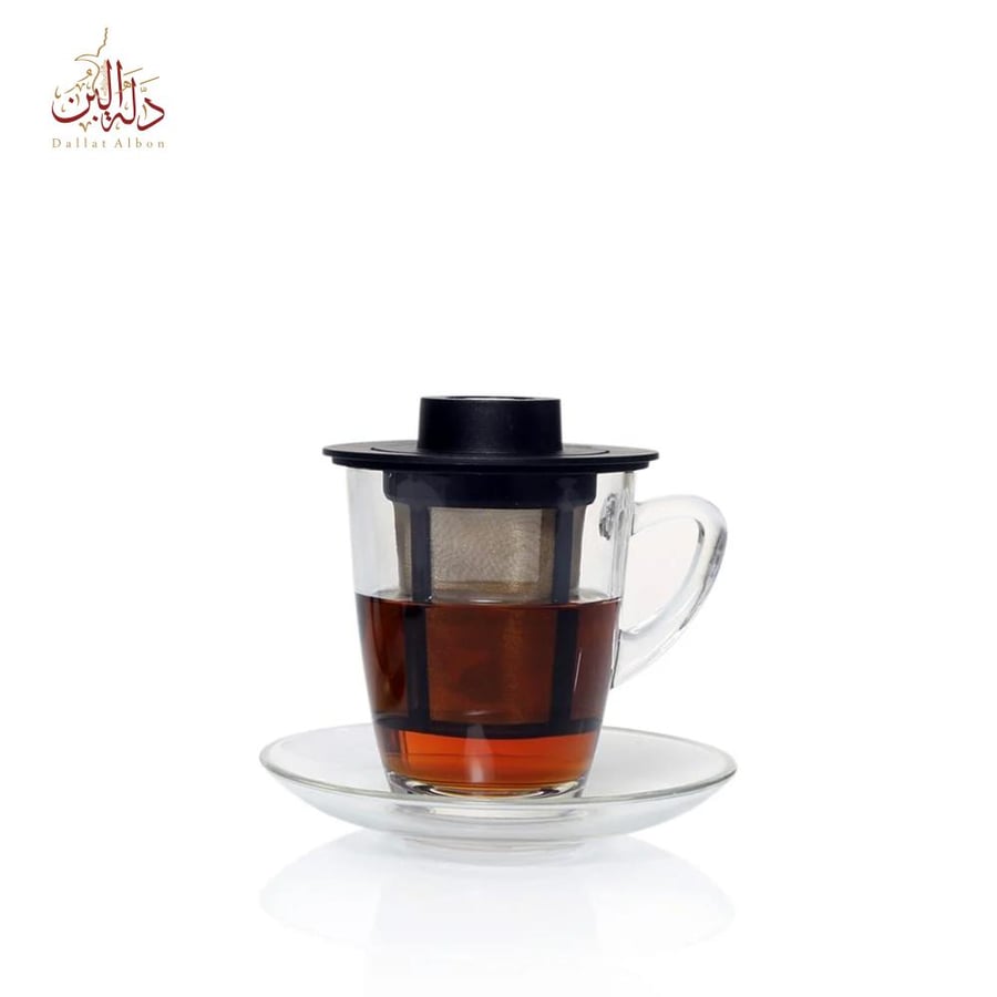 كاسة شاي زجاج 250مللي مع فلتر