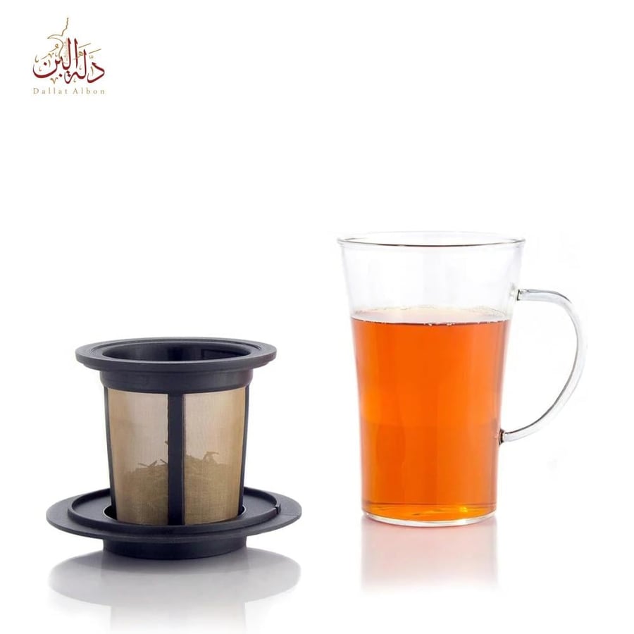 كاسة شاي زجاج 280مللي مع فلتر