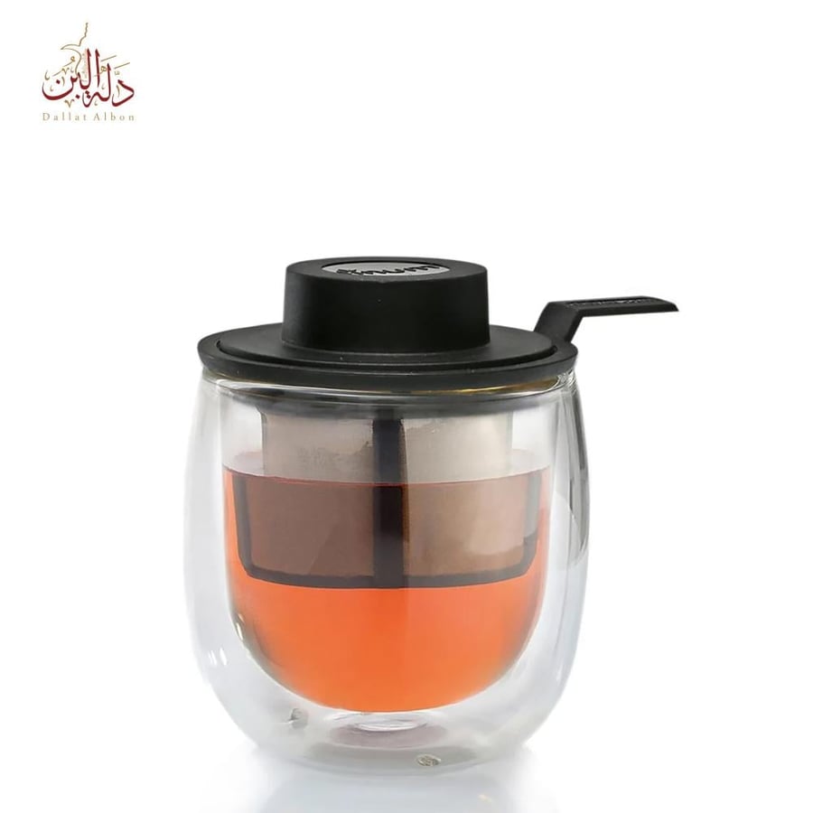 كاسة شاي زجاج 130مللي مع فلتر