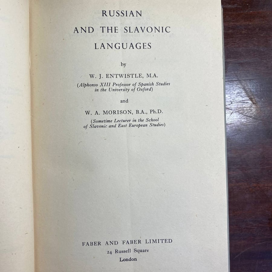 Russian and the Slavonic languages-w.j.Entwistle-ms