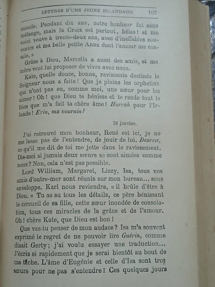 lettres dune jeune irlandaise a sa s oeur