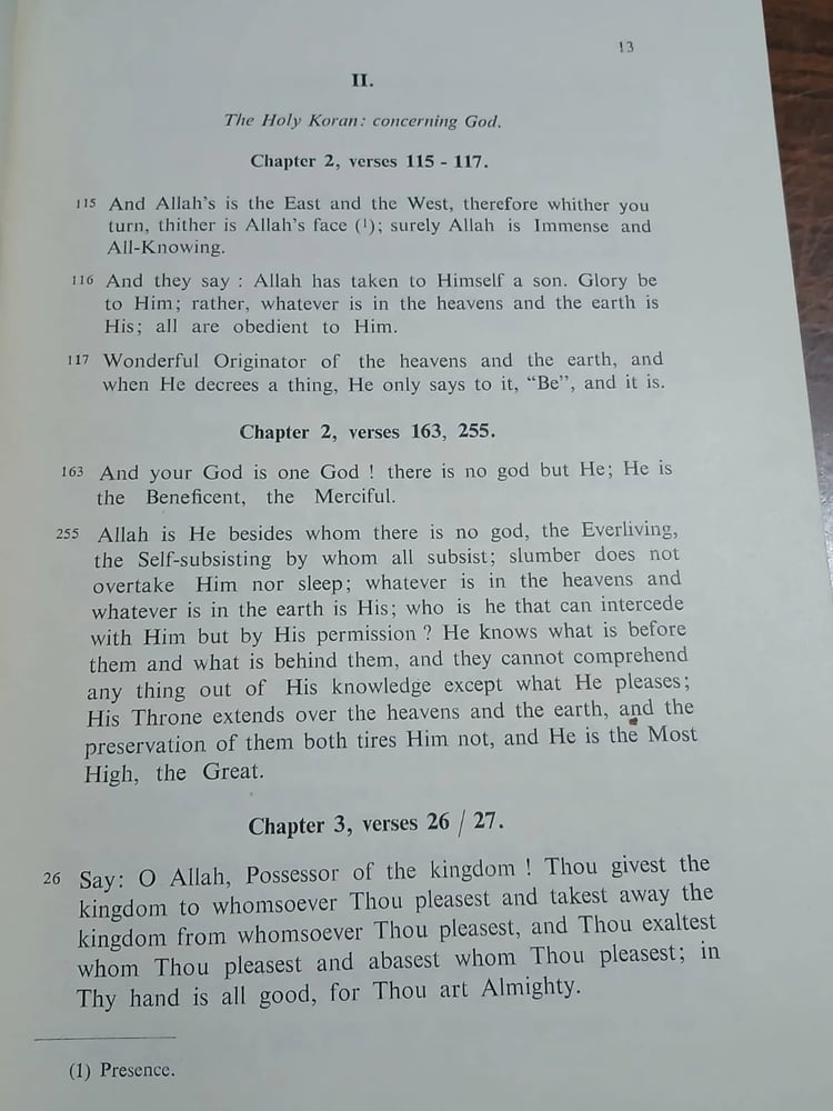 the teaching of islam in verses from the koran
