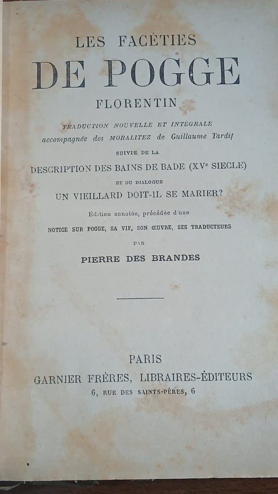 les faceties de pogge