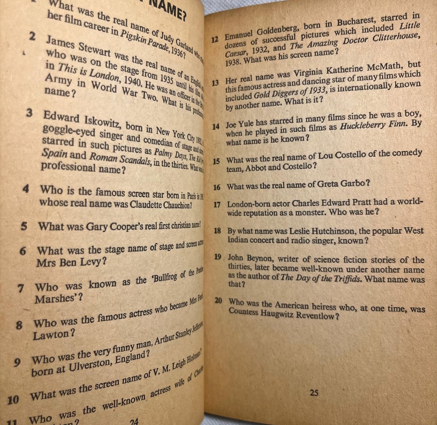 The thirties quiz book