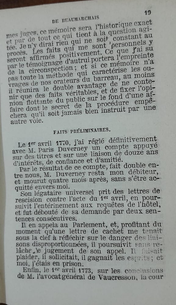 MEMOIRES DE BEAUMARCHAIS