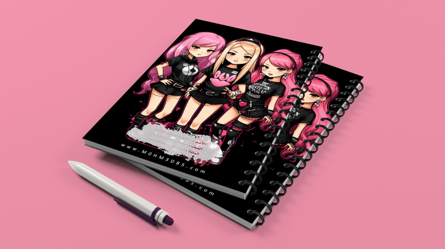 تصميم جاهز دفتر مدرسي بلاك بينك blackpink