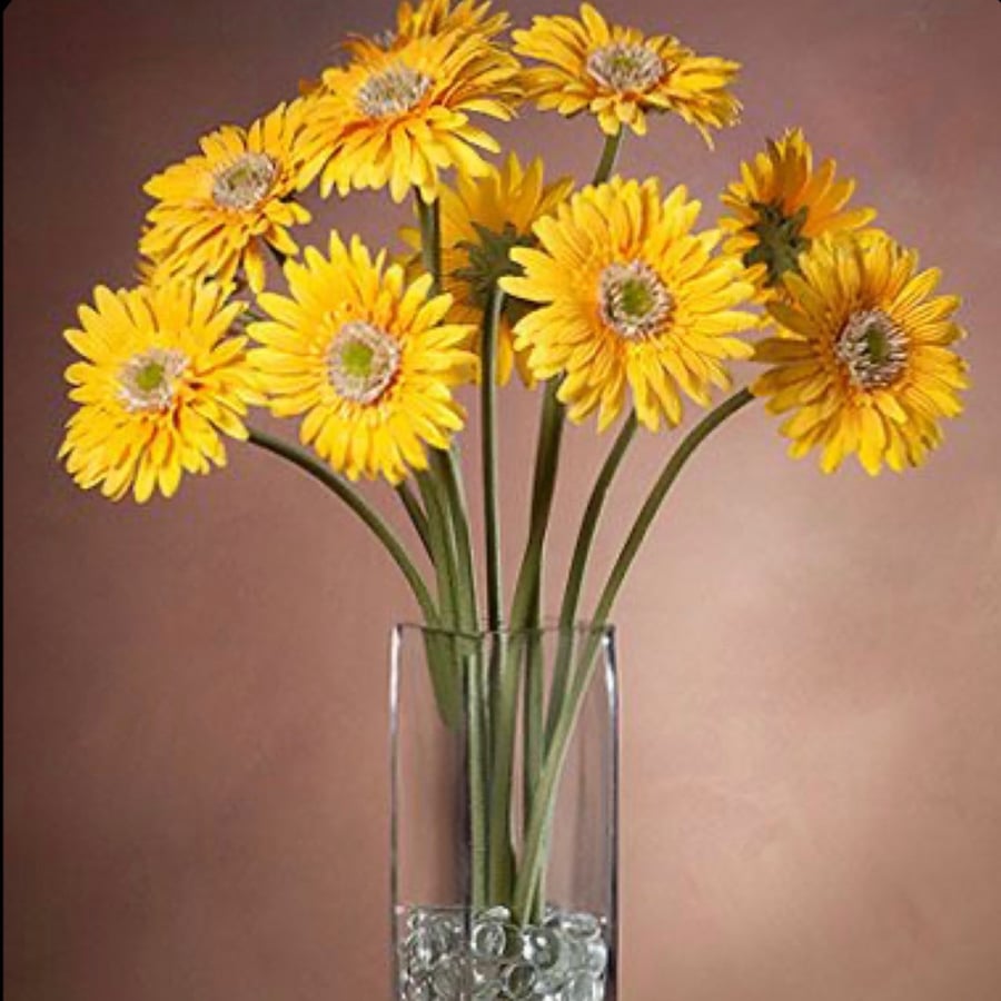 Yellow cherry vase