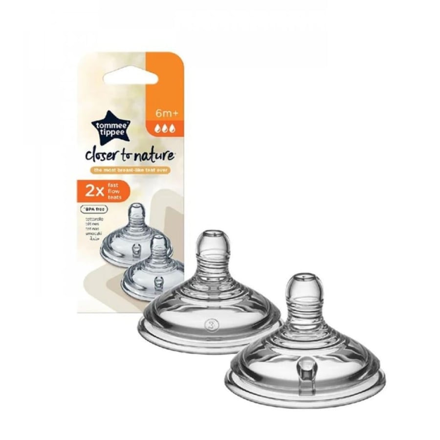 Tommee Tippee Natural Fast Flow Nipple +6 Months 2 Pieces