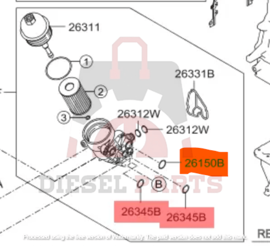 طقم جلد مبرد زيت مكينة 1.6-1.7 ديزل